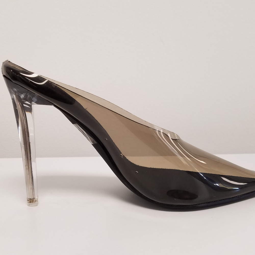 Cape Robbin Cinderella Black Mule Lucite Mule - Picture 5 of 7